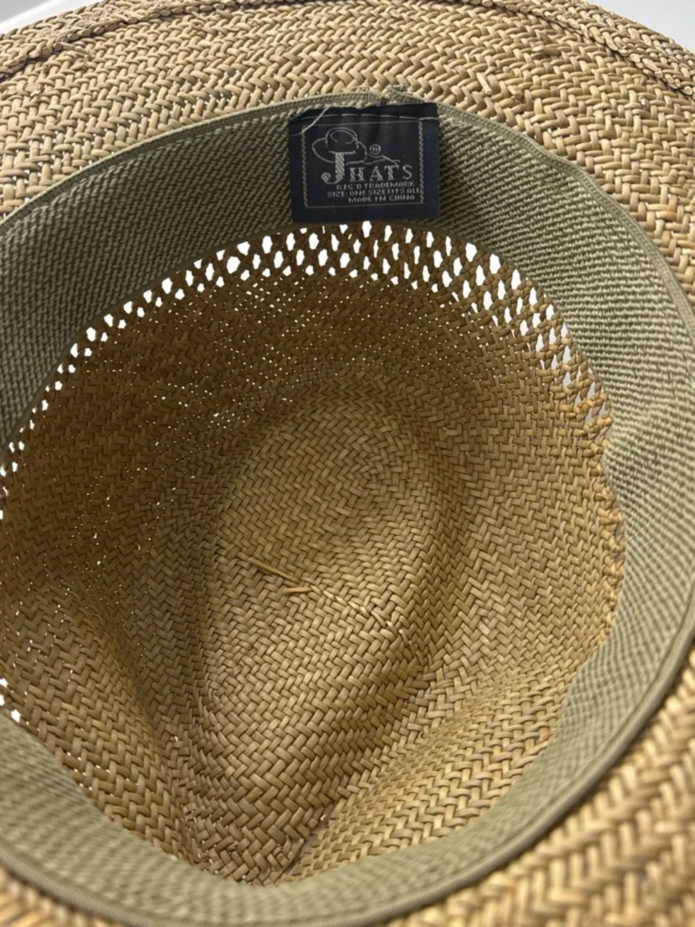 Men's Straw Fedora Hat with Olive Band